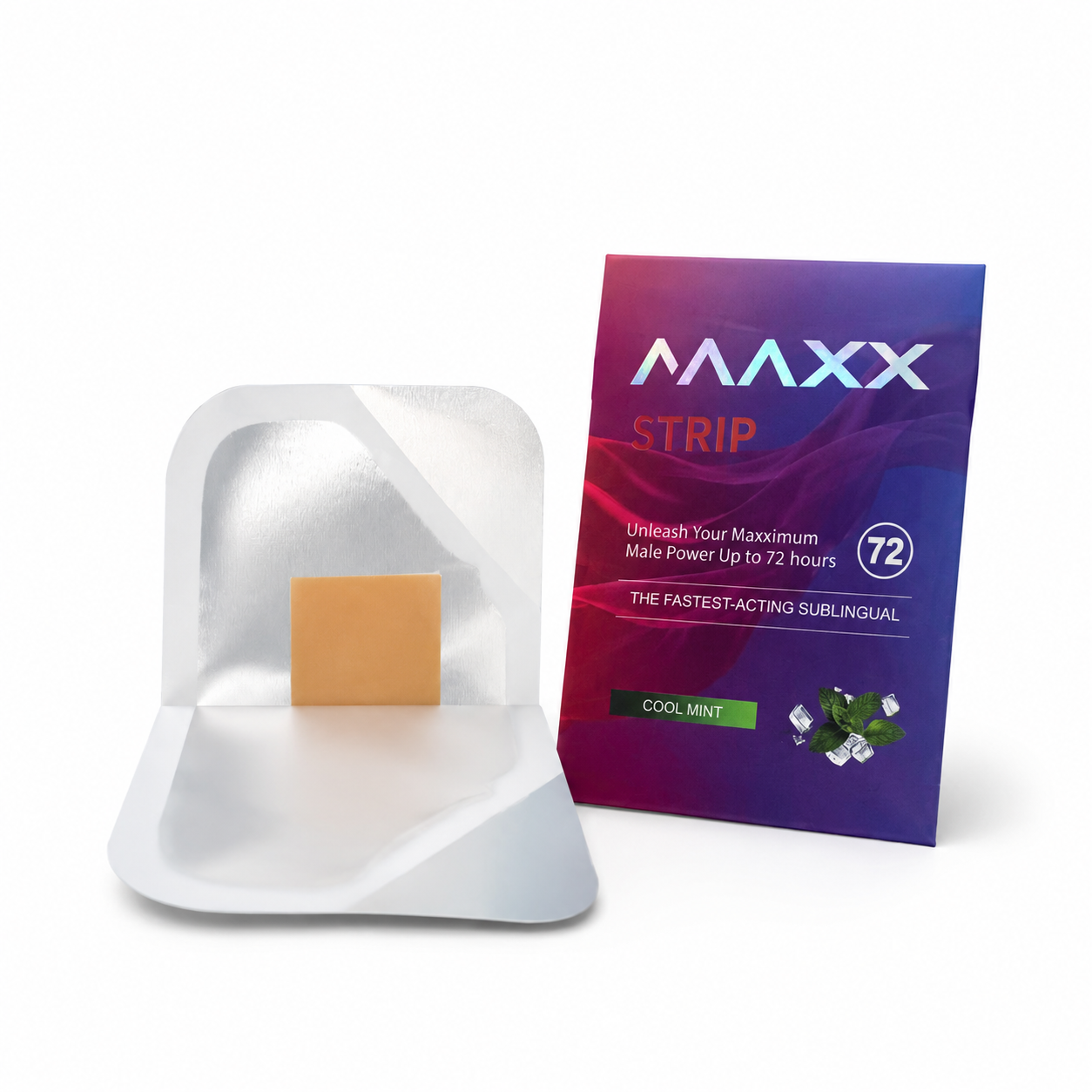 MAXX STRIP individual sachet and exposed strip detail